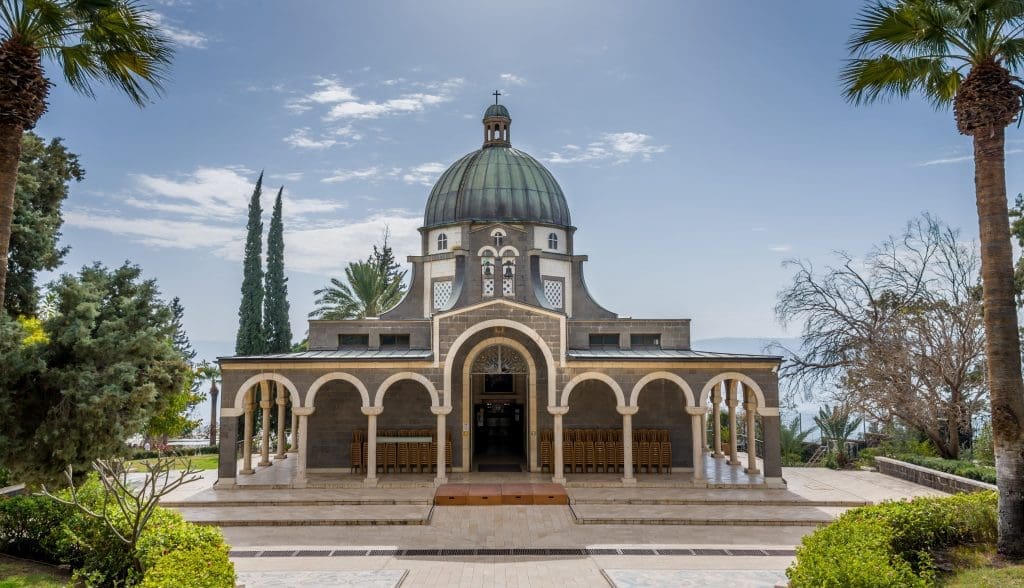 The Church of the Beatitudes above the Sea of Galilee