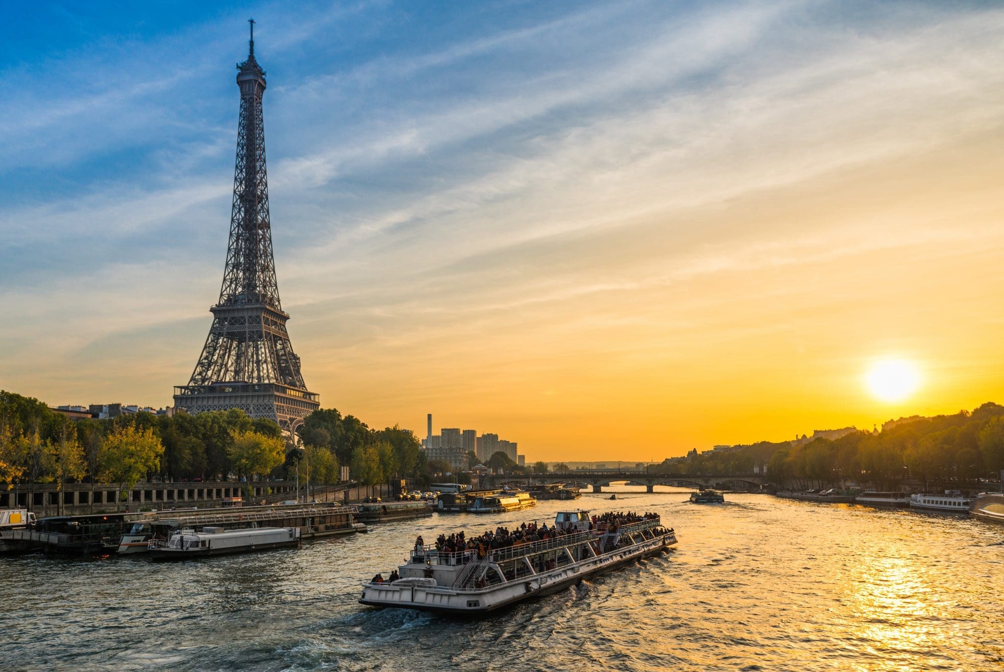 The Seine at sunset, Paris