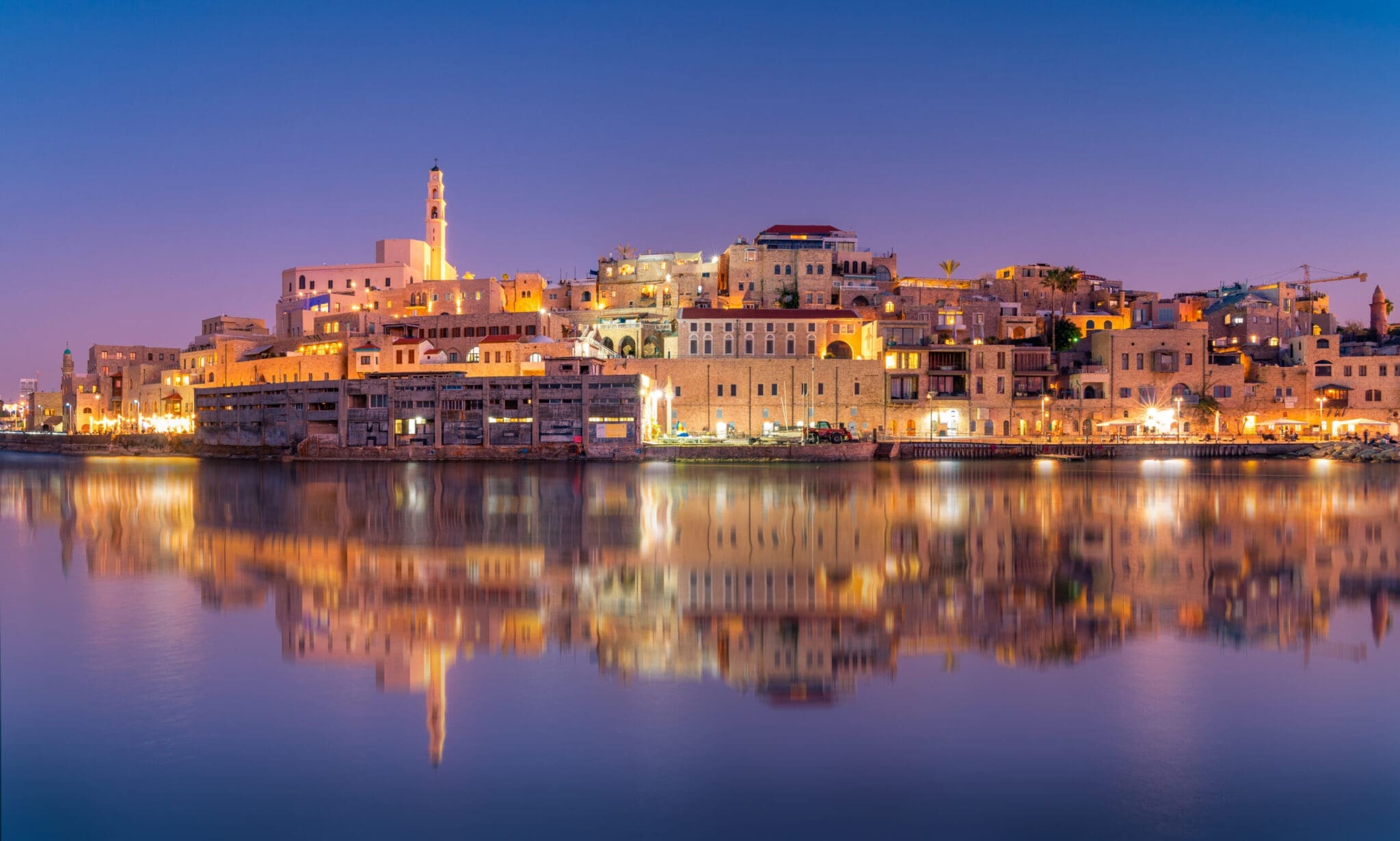 The seafront at Jaffa at dusk