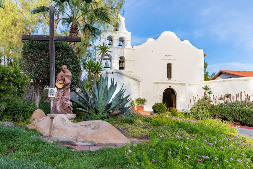 Mission Basilica San Diego de Alcala from its garden