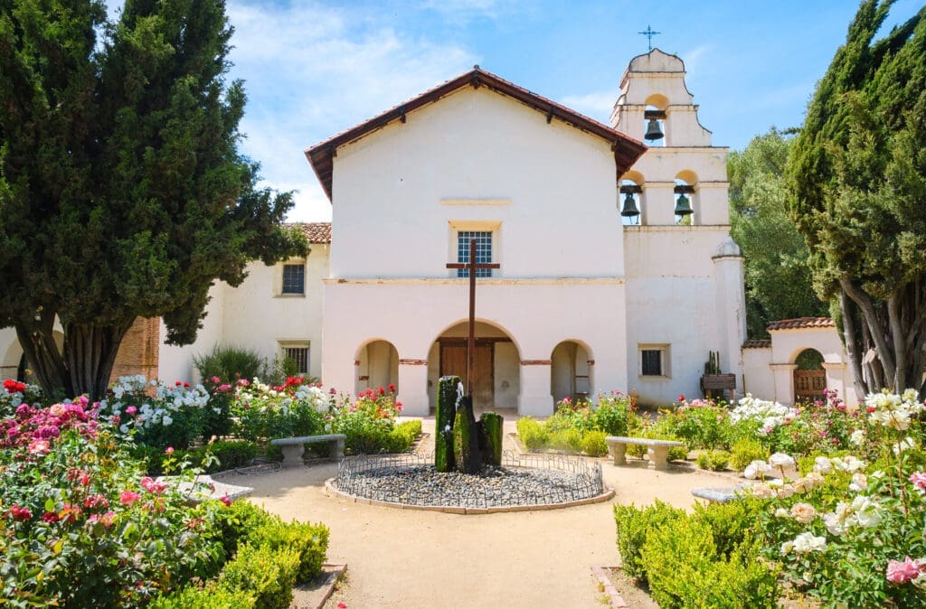 Mission San Juan Bautista and its rose garden