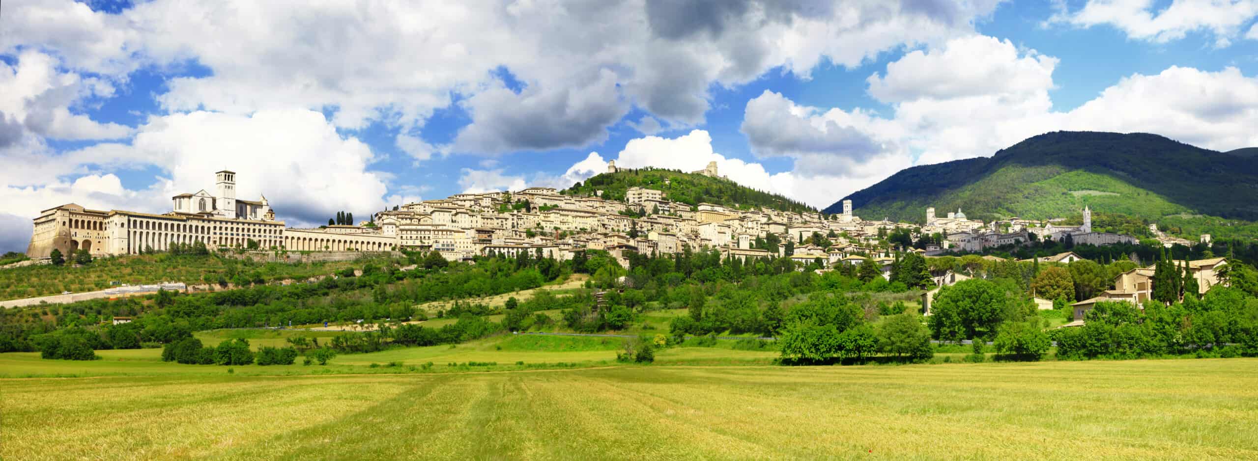 Assisi on its hillside above the green Umbrian valley