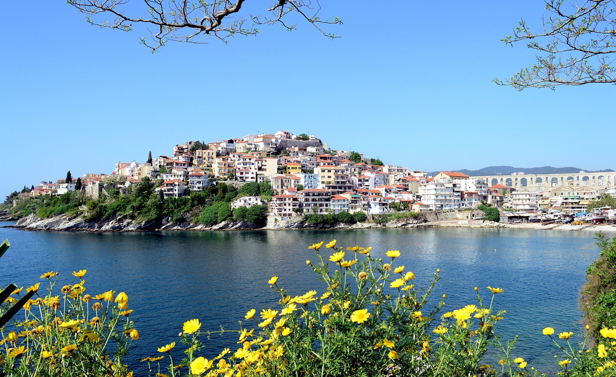 The harbor city of Kavala, ancient Neapolis, Greece