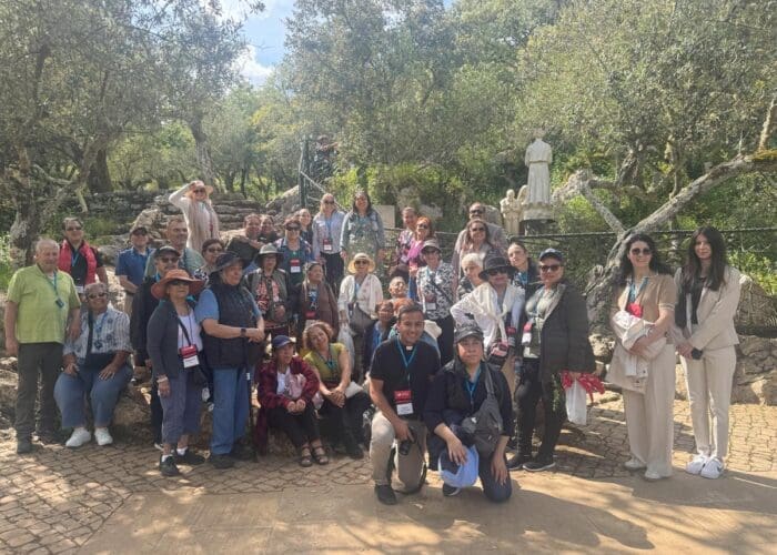 Pilgrim group together at Fatima
